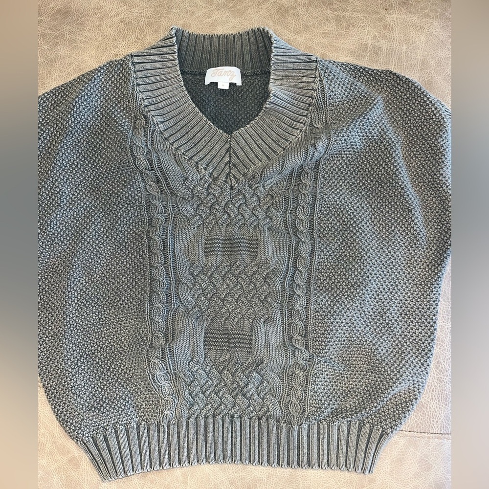 Tanz Fall Western Style Sweater Vest In A Deep Green With Rugged Look Small